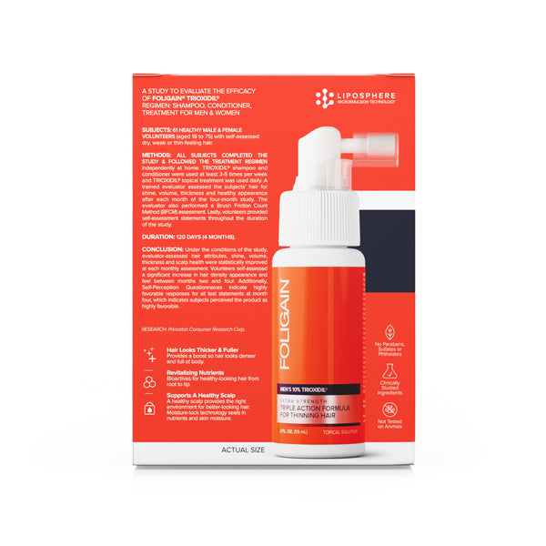 FOLIGAIN Triple Action Complete Formula For Thinning Hair For Men 10% Trioxidil - FOLIGAIN