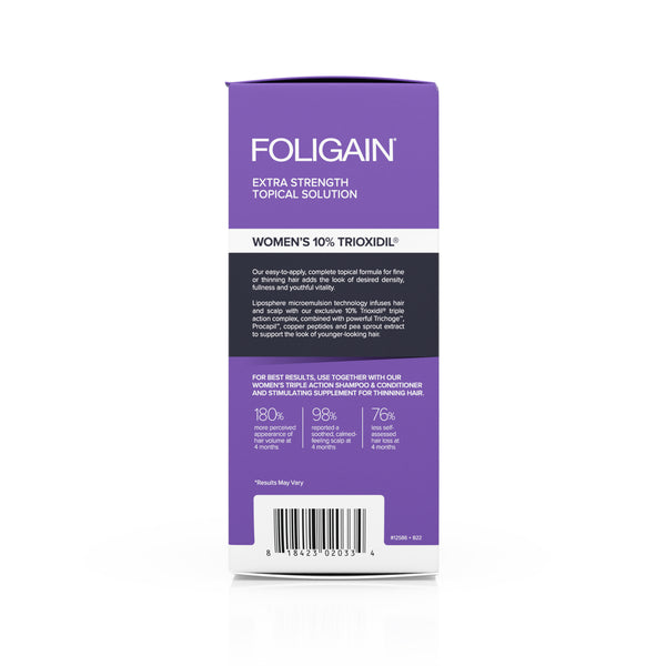FOLIGAIN Triple Action Complete Formula For Thinning Hair For Women with 10% Trioxidil - FOLIGAIN