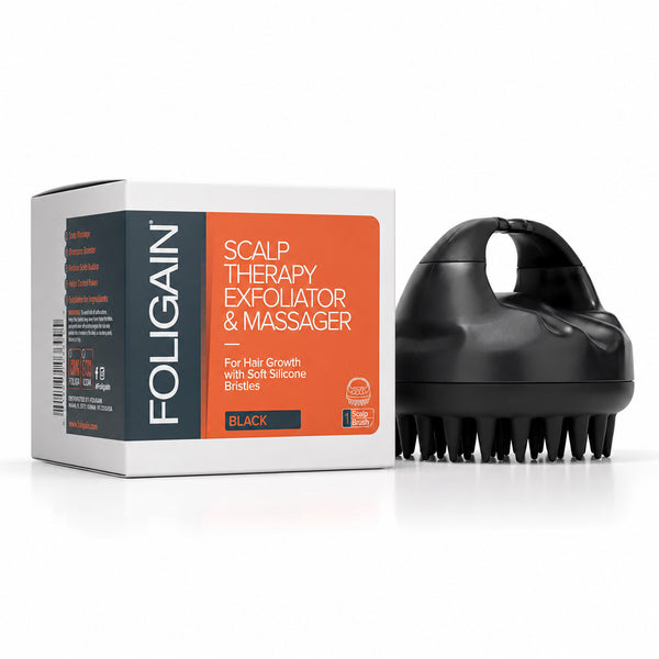 FOLIGAIN® 头皮治疗去角质器和按摩器 黑色