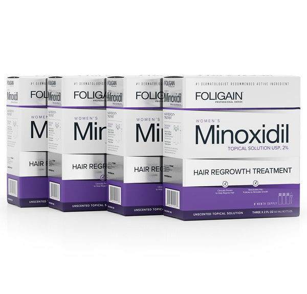 FOLIGAIN Minoxidil 2% Hair Regrowth Treatment For Women 12 Month Supply