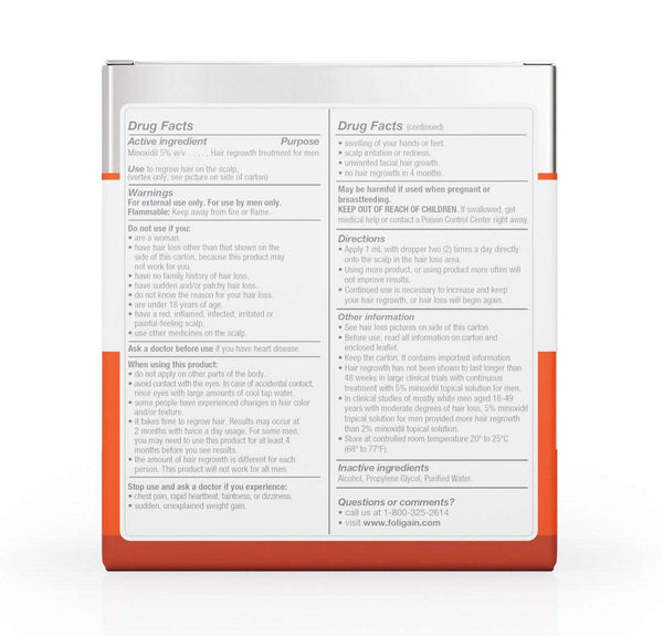 FOLIGAIN Minoxidil 5% Hair Regrowth Treatment For Men 12 Month Supply