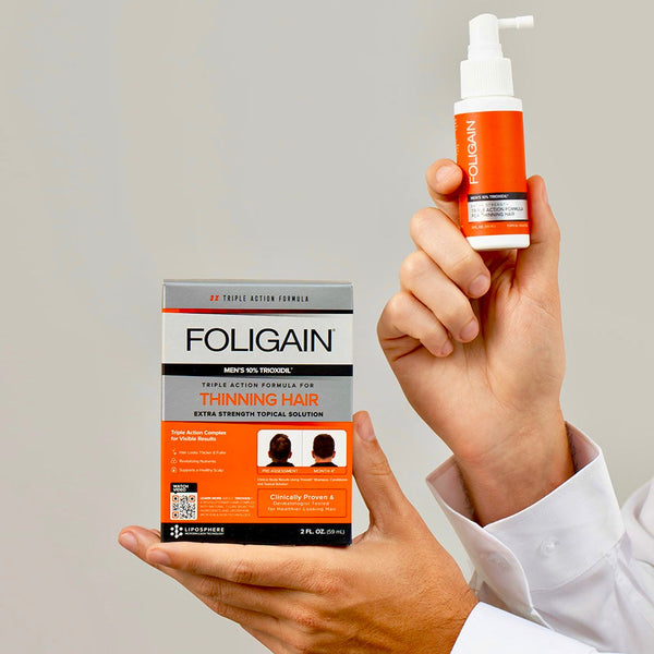 FOLIGAIN® Men's Hair Regrowth Kit with TRIOXIDIL® 10% and Minoxidil 5%