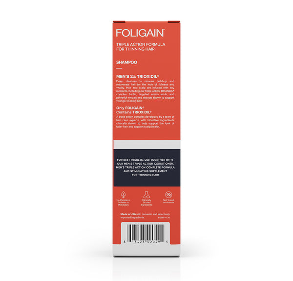 FOLIGAIN® 三重作用洗发水 男士稀疏头发 2% TRIOXIDIL®