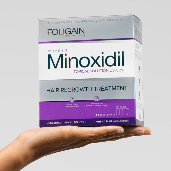 FOLIGAIN Minoxidil 2% Hair Regrowth Treatment For Women 3 Month Supply - FOLIGAIN